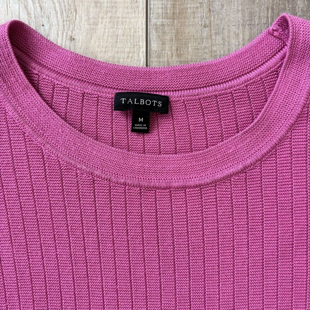 Talbots Womens Rose Pink Sweater Size M Office Classic Preppy Feminine Soft Cozy - Picture 4 of 12